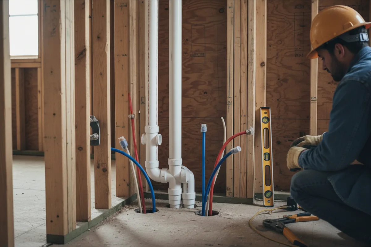 Drain and supply rough-in during Garbage Disposal Repair in Armonk